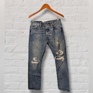 Rare Men's Levi 501 xx Blank Red Circle R Tag Distressed Jeans 30 X 30